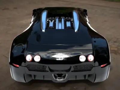 Bugatti Veyron Low-poly 3D model