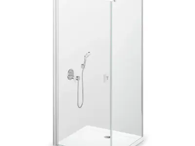 Radaway Nes Brushed Nickel Shower 4 3D model