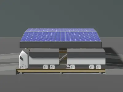 Truck weight scale station with solar cell 24i14 3D model