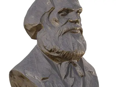 Karl Marx Statue - Historical 3D Sculpture Model Low-poly 3D model