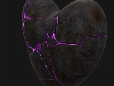 Broken Heart 2 Low-poly 3D model
