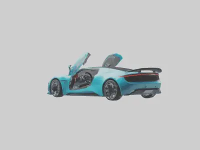 Electric Sports Car model Low-poly 3D model