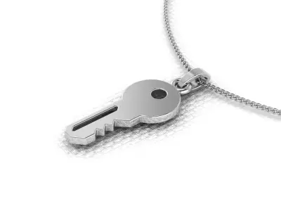 A pendant made in the shape of a key 3D print model