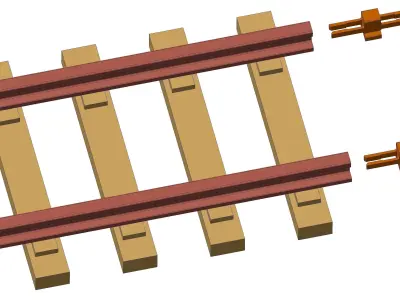 Train bogie railway set Y25 3D print model