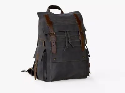  Backpack Iceland Black Low-poly 3D model