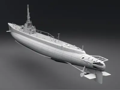 Gato class Submarine scale model 3D print model
