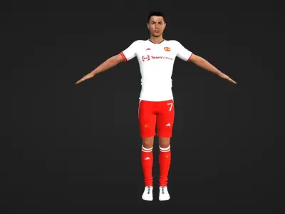 Cristiano Ronaldo - Manchester United Low-poly 3D model