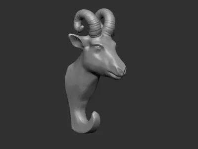 Goat Wall Hook 3D print model