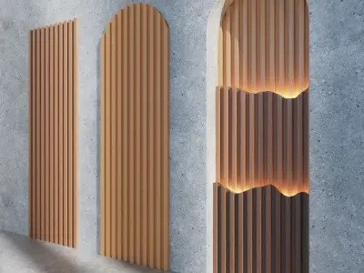 Decoration Wood Panel  Low-poly 3D model