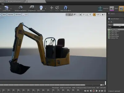 ZBL Mini Excavator - Unreal Project Low-poly 3D model