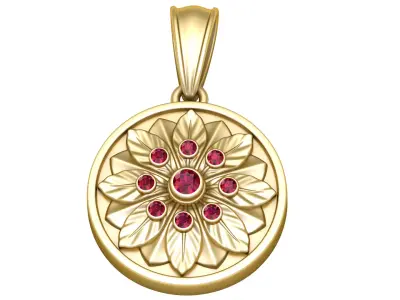 GOLD FLOWER PENDENT 3D print model