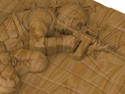 Carved panel painting STL 3D model