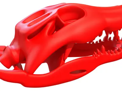 Printable Crocodile Skull 3D model