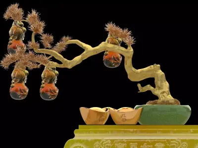 Chinese Gourd with Yuanbao 3D model