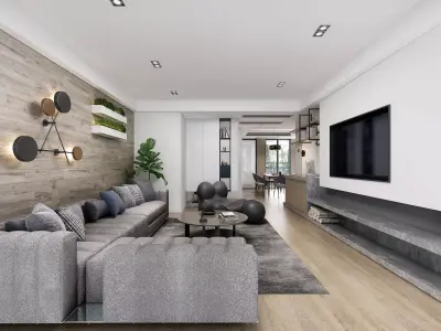 Luxury apartment living room  101 3D model