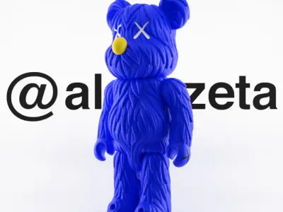 Kaws BFF BearBrick Textured Low-poly 3D model