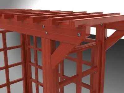 Arbor 3 wooden planter 3D model