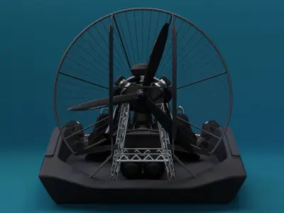 Futuristic Military Airboat 3D model