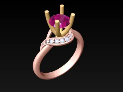 Diamond Ring - Womens Rings - N762958 3D print model