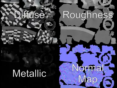 Checkered Sock D Model Pack  High Detail Low-poly 3D model