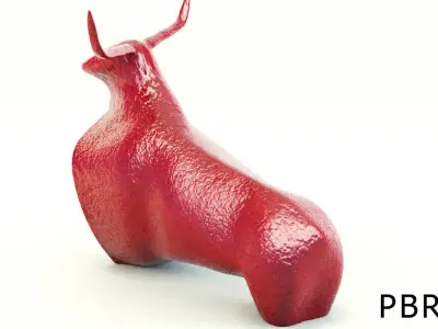 Stylised Bull Sculpture 3D model