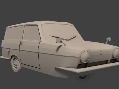 3 Wheel Supervan Classic Car Low-poly 3D model