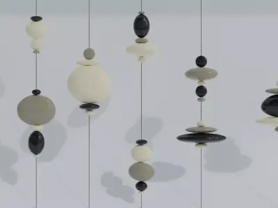 Decorative Stones - String Panel - Stone Wall Hanging - Archviz 3D model