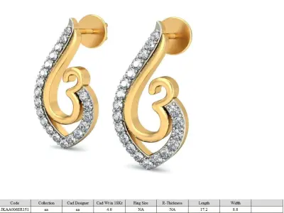 Solitaire Women Flower Drop Earring 3D print model get