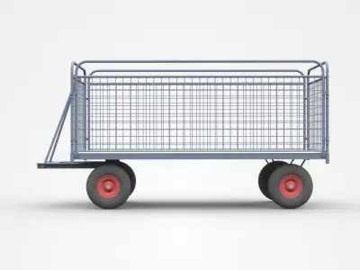 Empty Enclosed Container Cart  3D model