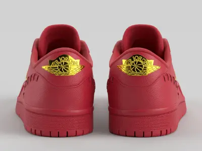 Air Jordan 1 Low Method of Make Gym Red Metallic Gold Low-poly 3D model