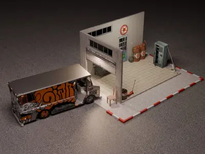 Garage with vane 3D model