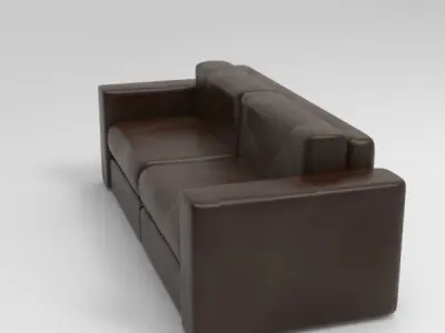 Leather Sofa Free low-poly 3D model