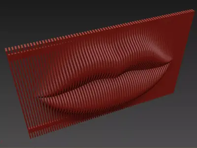 Parametric Lips Wall Decor 3D model