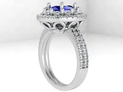 Oval Halo Ring 4443 3D print model