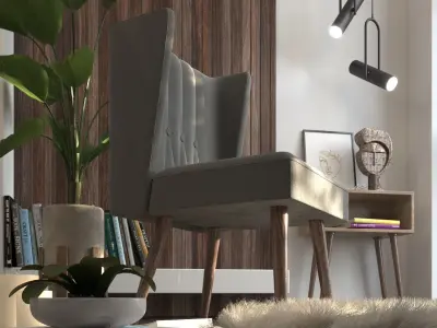 Sitting place in the corner of the room 3D model