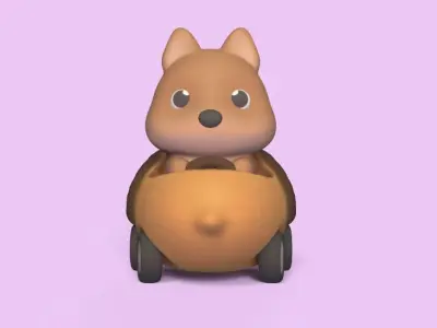 Squirrel Car 3D print model