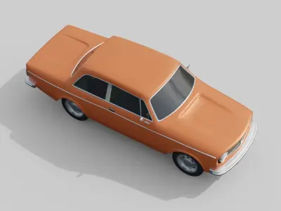 volvo 142 simple Free low-poly 3D model