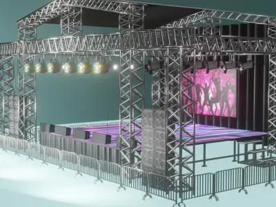 stage concert 3D model 3D model