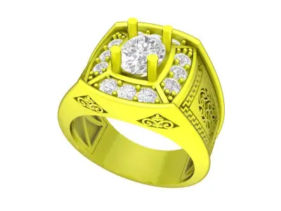 A7645 Korean Style Diamond Art Men Ring 3D Model 3D print model