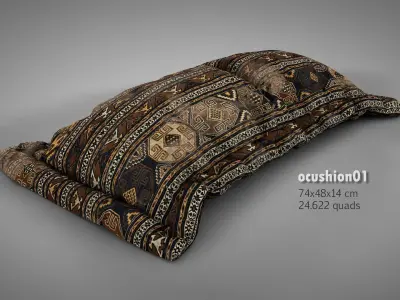 Old Floor Cushions 3D model