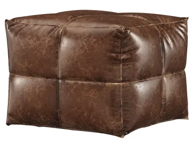 CB2 leather pouf 3D model