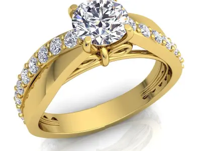 Luxury Engagement Diamond Ring 3d Model print  3D print model
