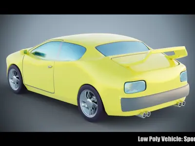 Low Poly Vehicle - Sport Car Low-poly 3D model