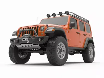 Modern Off-Road 4x4 SUV Low-poly 3D model
