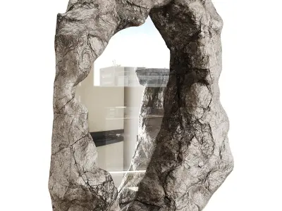  Rock Framed Mirror Low-poly 3D model