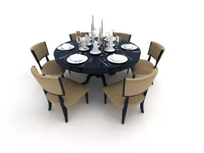 table dining and chairs 3D model