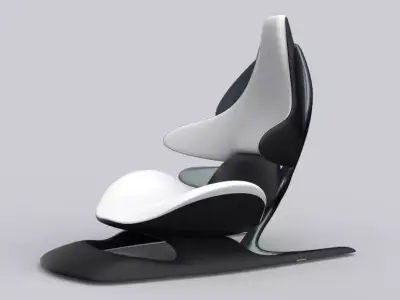 Funky car seat design  Low-poly 3D model