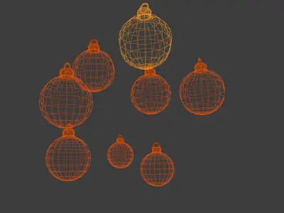 Christmas decoration balls Low-poly 3D model