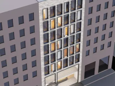 Modern building fasade 3 3D model