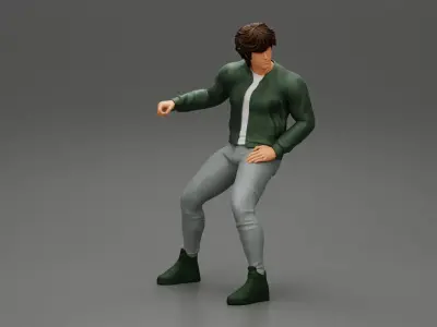 Separated - Young man sitting on his motorbike 3D print model